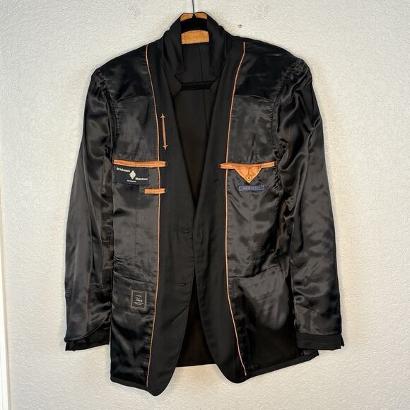 Paul Betenly Men's 38R Sport Coat Roberto 2-Button 100% Wool Filarte Black - Picture 4 of 9